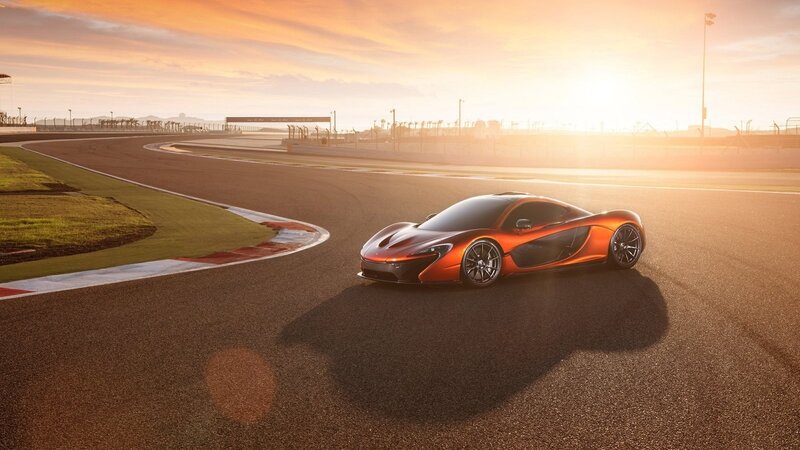 Orange sports car on racetrack