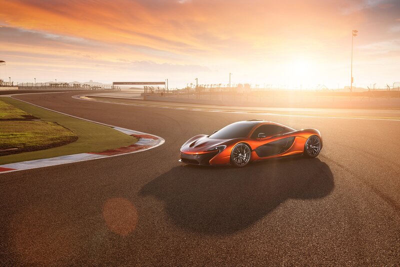 Orange sports car on racetrack