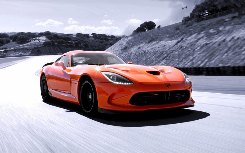 Orange sports car on racetrack