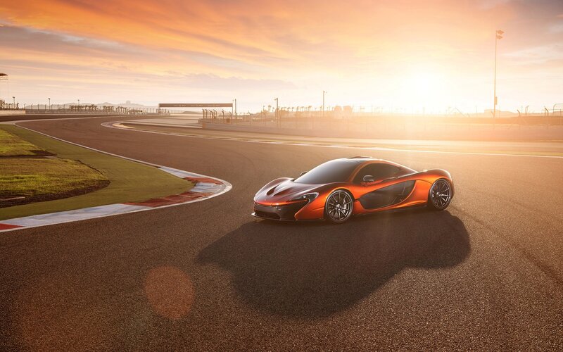 Orange sports car on racetrack