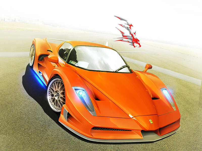 orange sports car on racetrack
