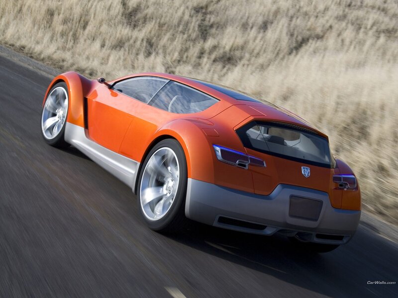 Orange sports car on road