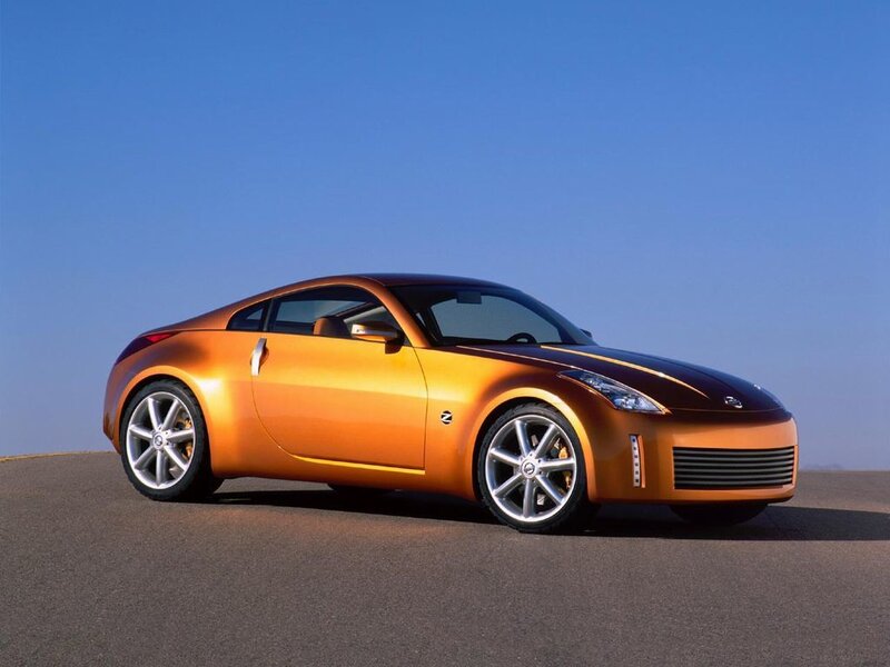 Orange sports car on road