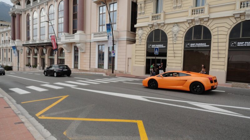 Orange Sports Car on Street — Urban