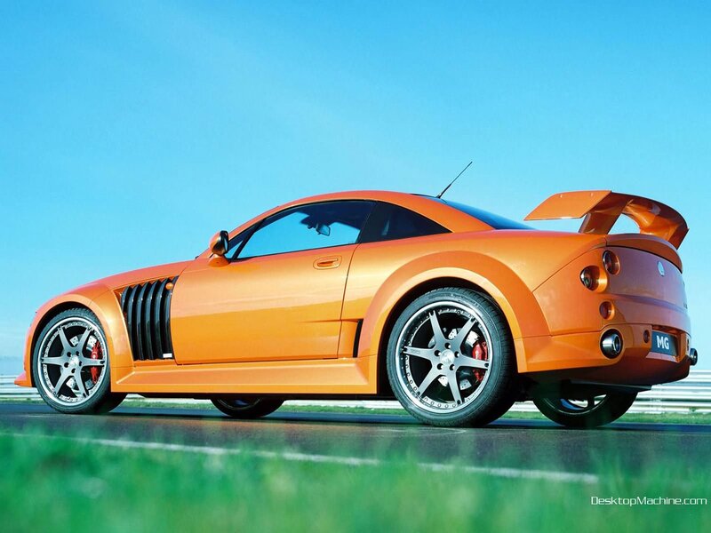orange sports car on track
