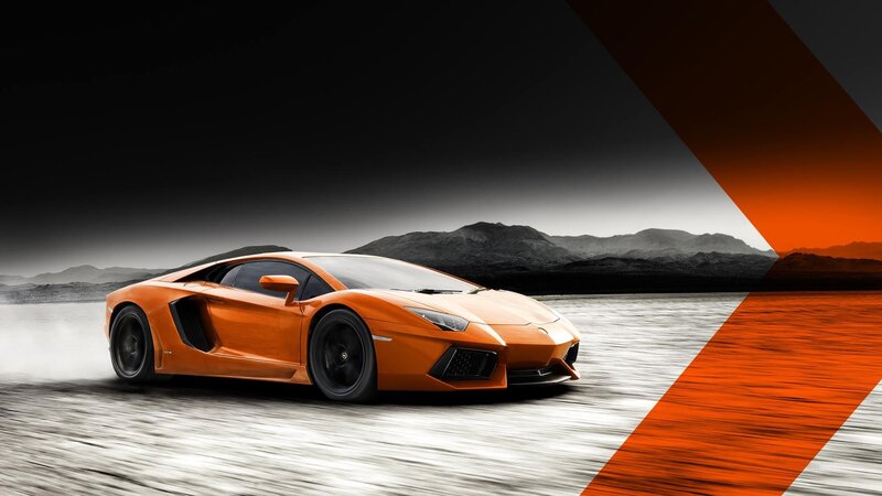 orange sports car on track