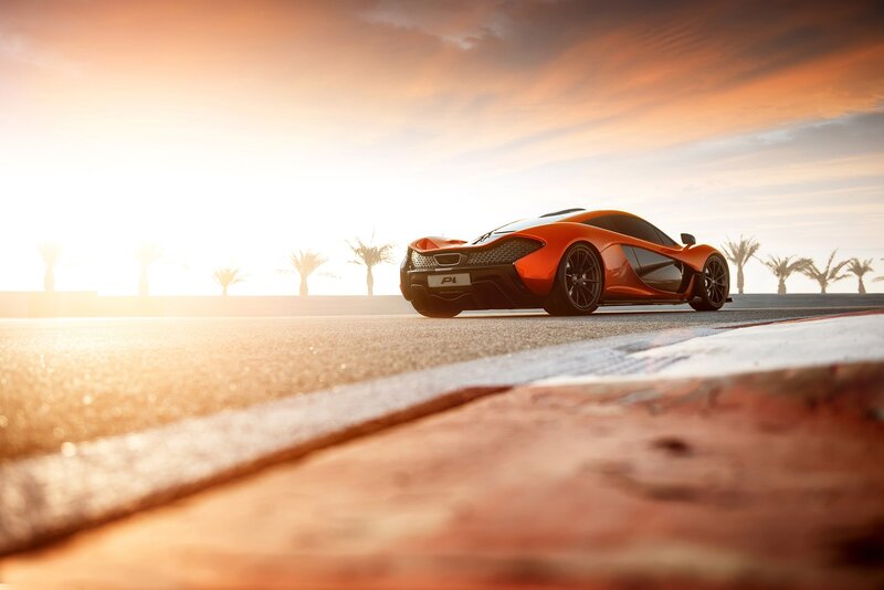 Orange sports car on track