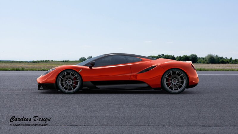 orange sports car on track