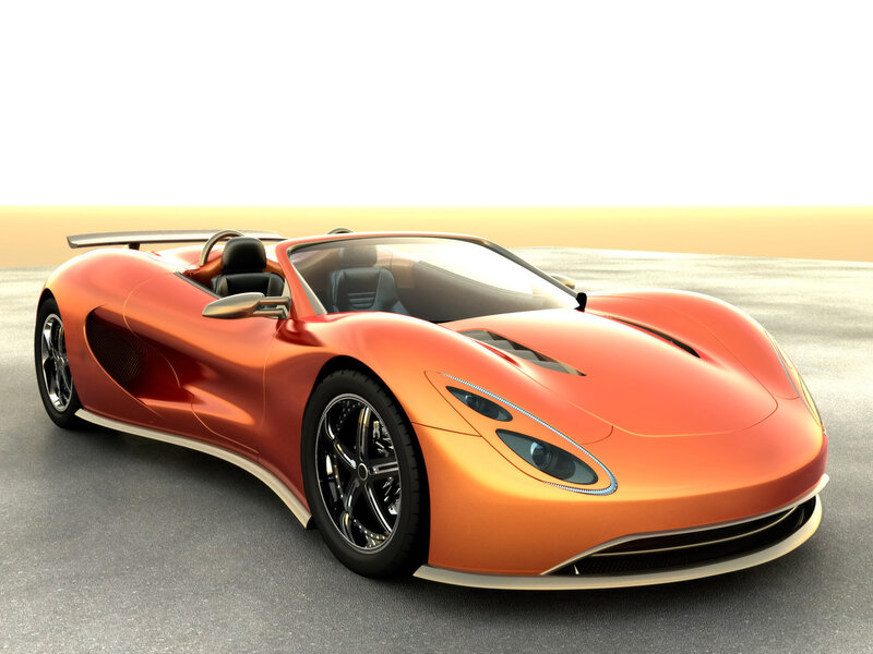 orange sports car on track