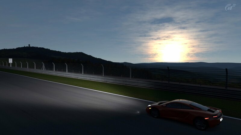 Orange Sports Car on Track — Black