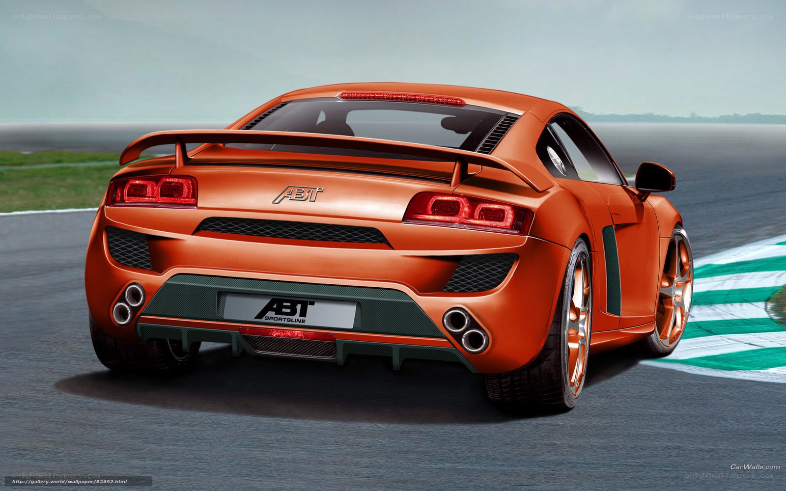 orange sports car on track