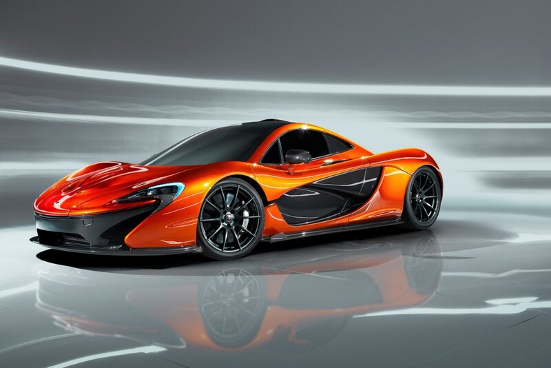Orange Sports Car — Photograph, Reflection