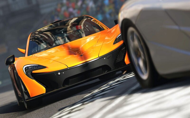 orange sports car racing