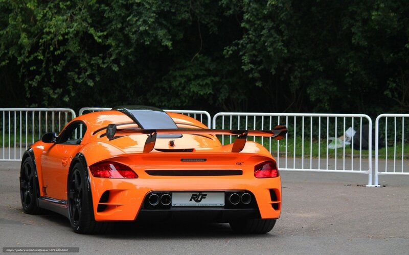 orange sports car rear view