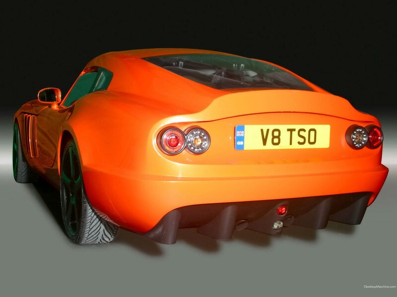 orange sports car rear view