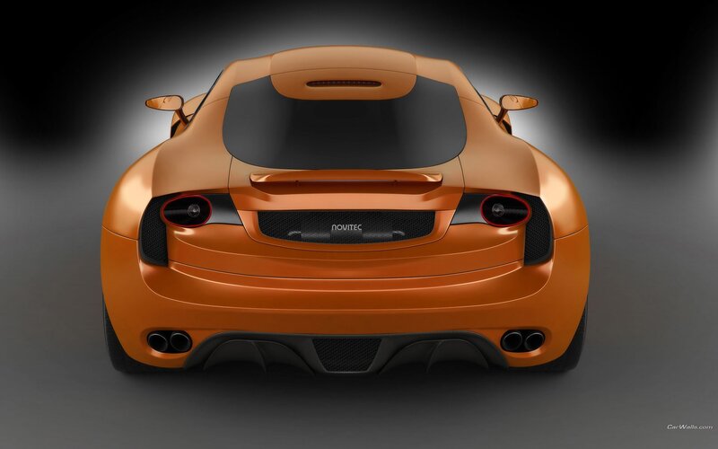 orange sports car rear view