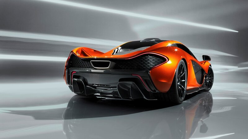 orange sports car rear view