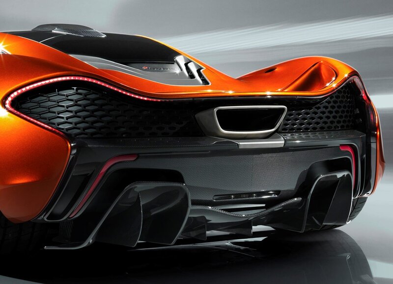 orange sports car rear view