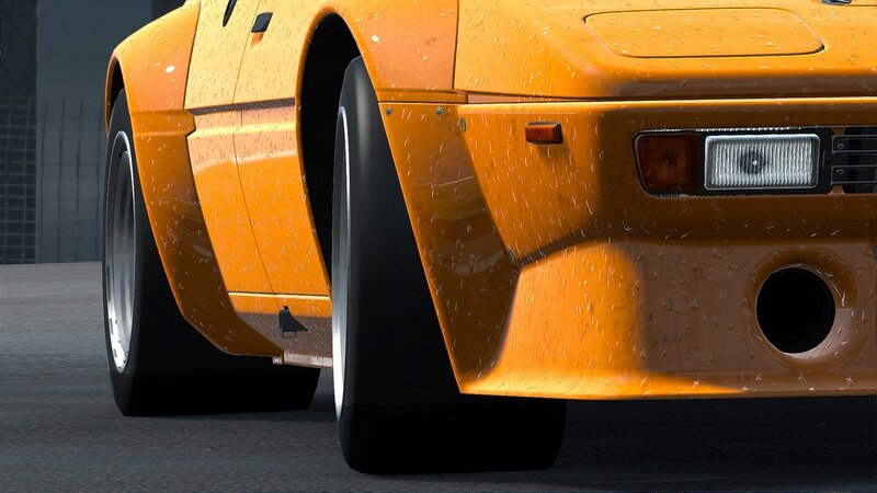 orange sports car rear view