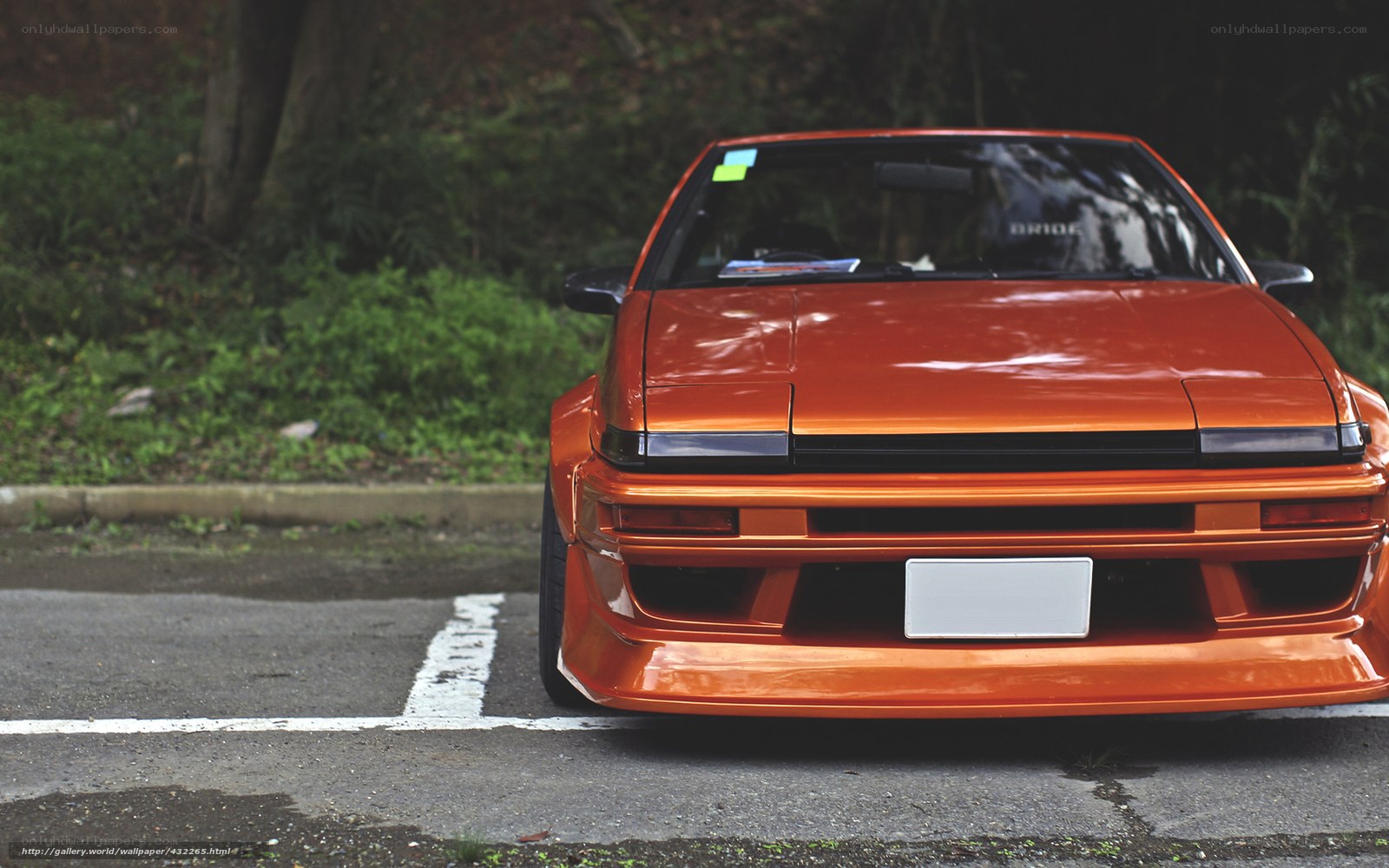 orange sports car rear view