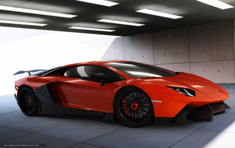 Orange Sports Car — Red, Dramatic, 3d Render, Garage