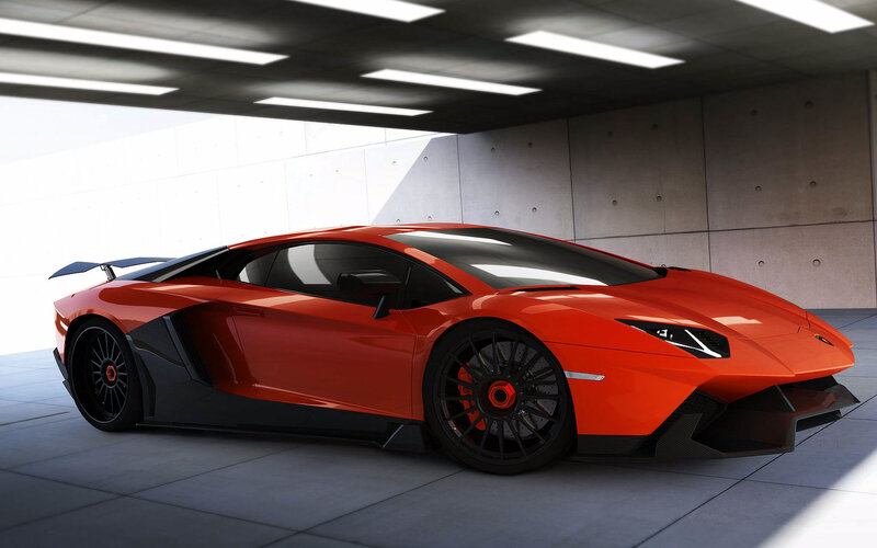 Orange Sports Car — Red, Dramatic, 3d Render