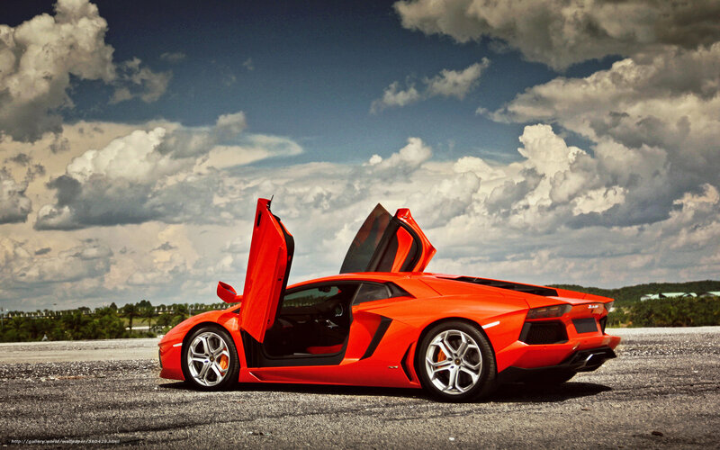 Orange Sports Car — Red, Dramatic, Afternoon
