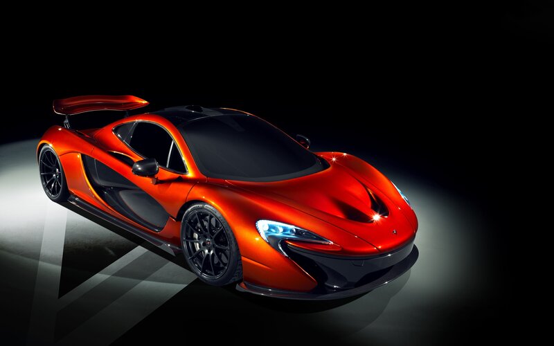 Orange Sports Car — Red, Dramatic, Photograph, Lights