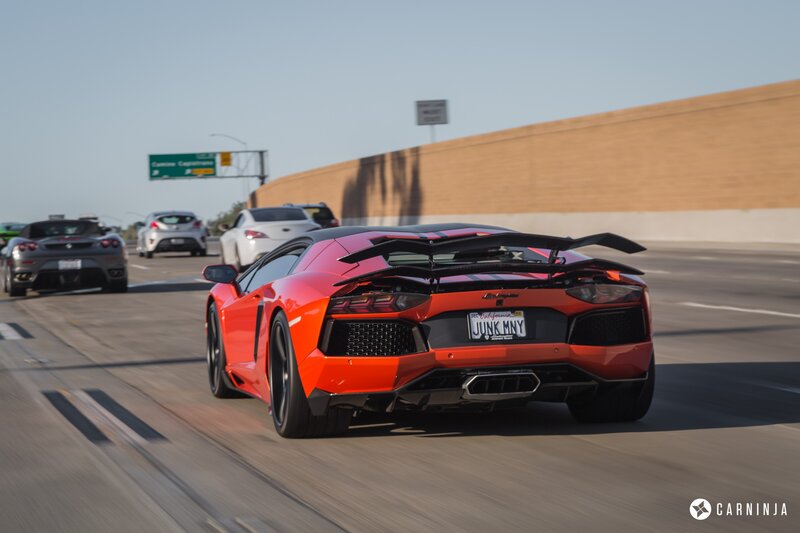 Orange Sports Car — Red, Dynamic, Afternoon