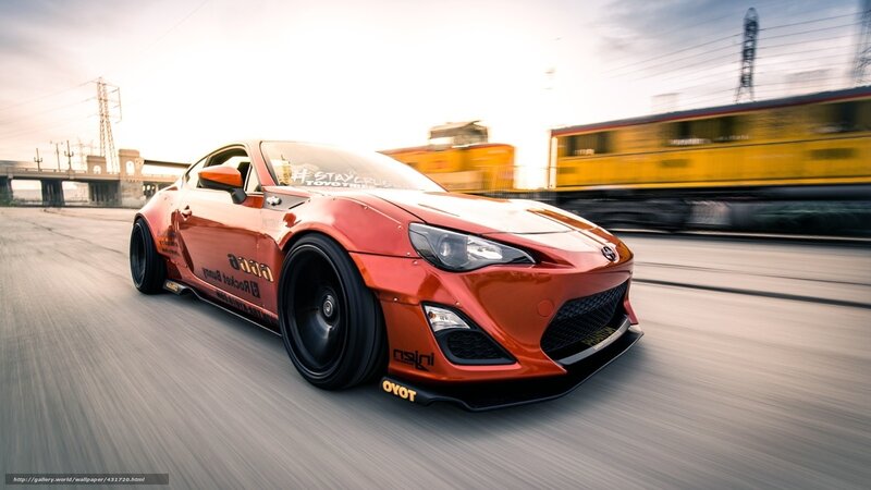 Orange Sports Car — Red, Dynamic, Sunset