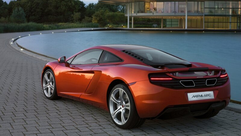 Orange Sports Car — Red, Serene, Sunset