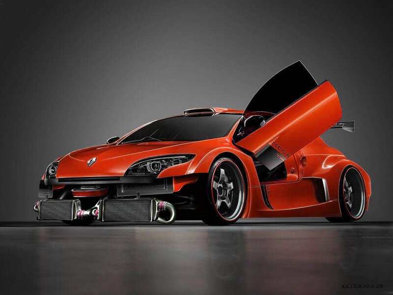Orange Sports Car — Red