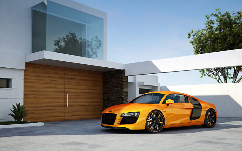 Orange Sports Car — Serene, Afternoon, 3d Render