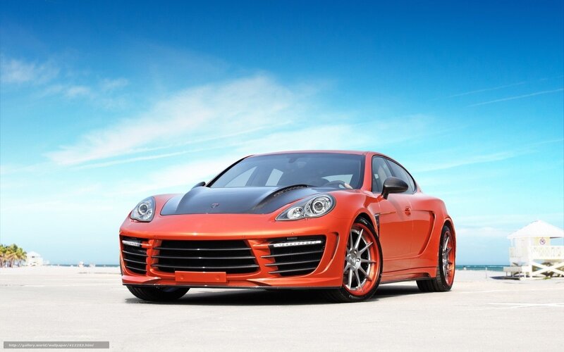 Orange Sports Car — Serene, Afternoon, Photograph, Beach, Lifeguard Station
