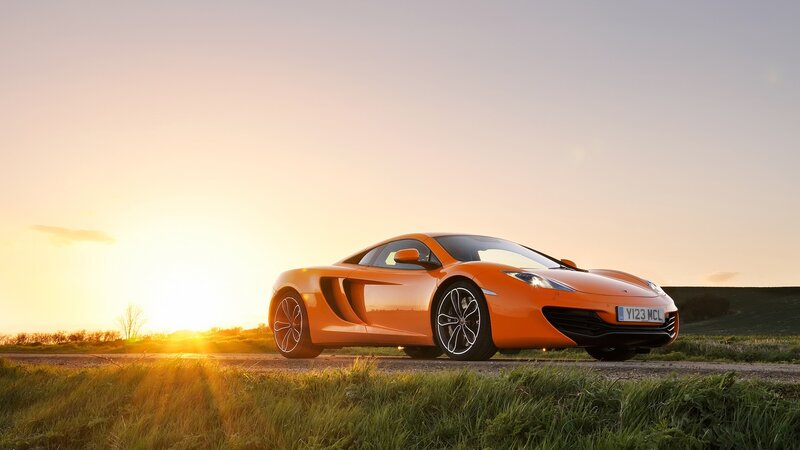 Orange Sports Car — Serene, Sunrise