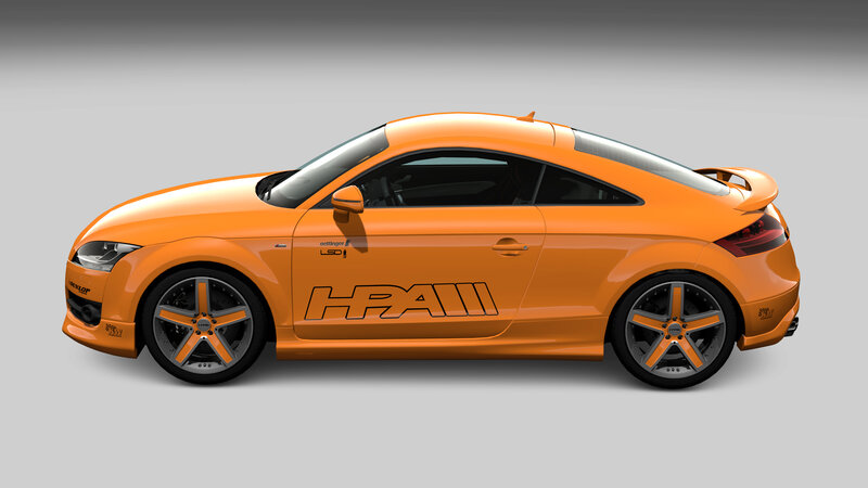 orange sports car side view