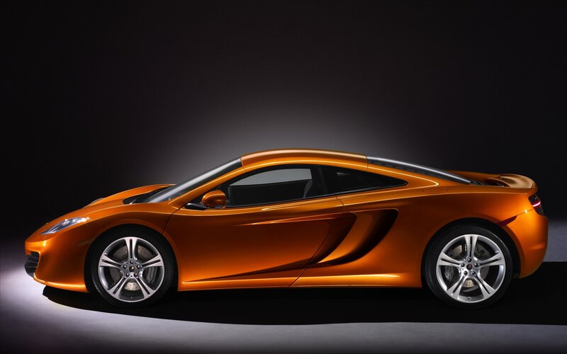 orange sports car side view