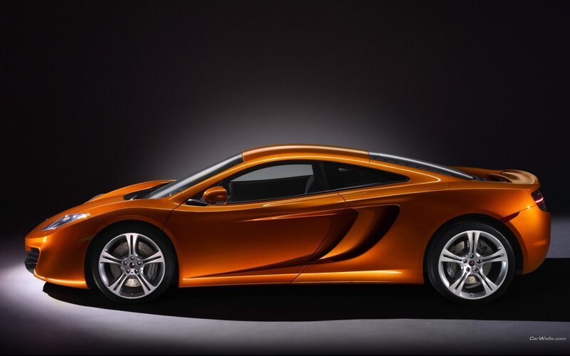 orange sports car side view