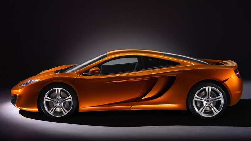 orange sports car side view