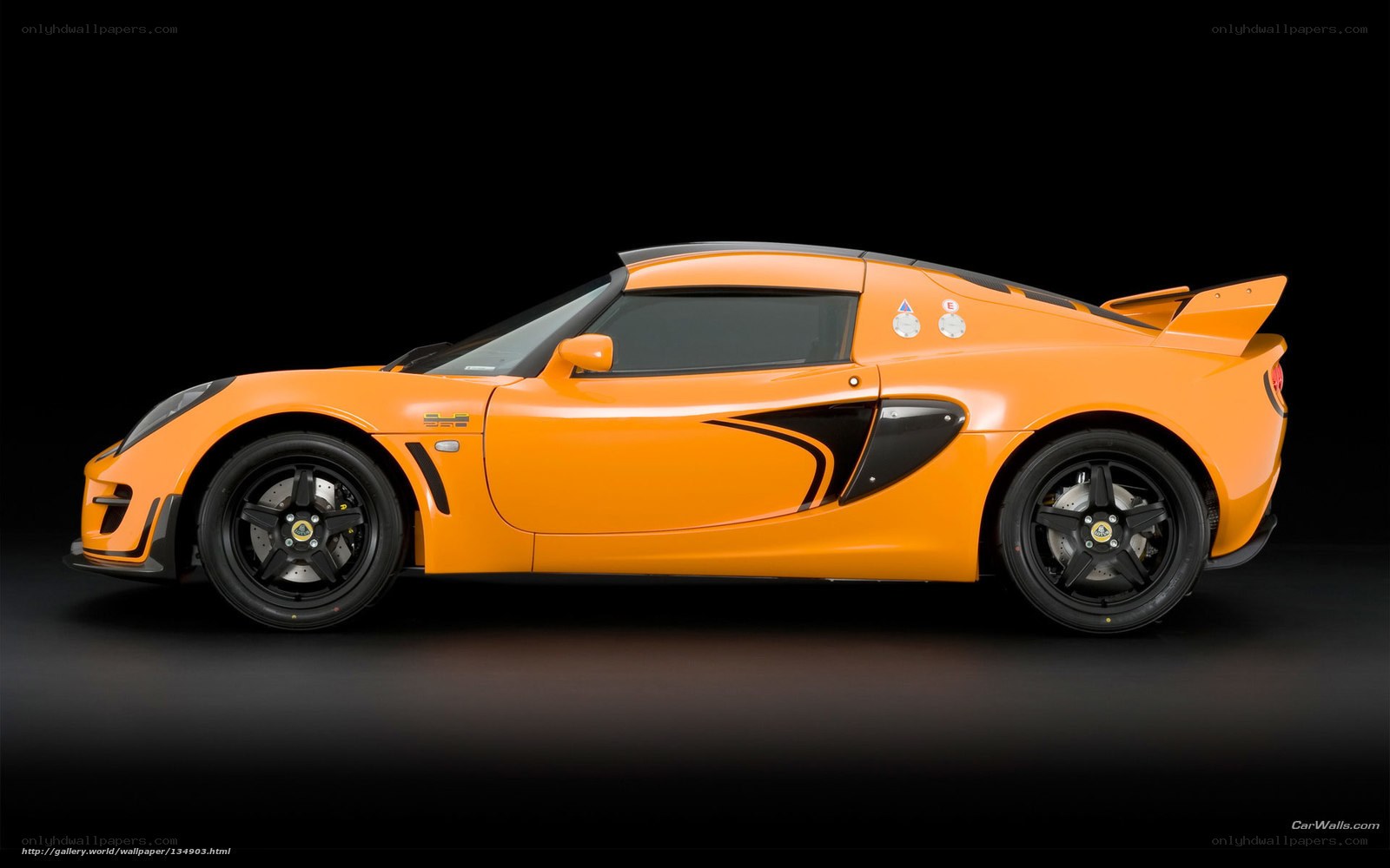 orange sports car side view