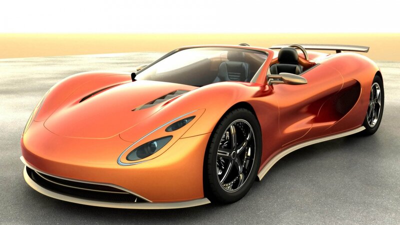 Orange Sports Car — Sleek