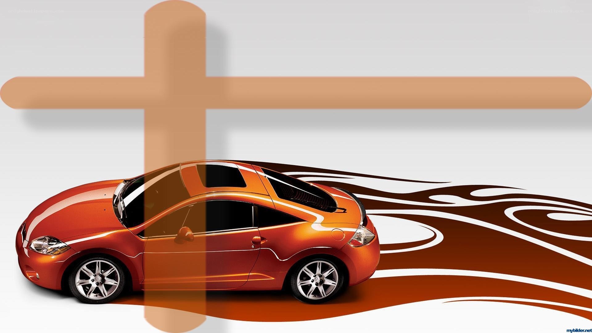 orange sports car with design elements