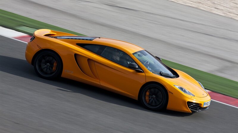 Orange Sports Car — Yellow, Dynamic, Afternoon