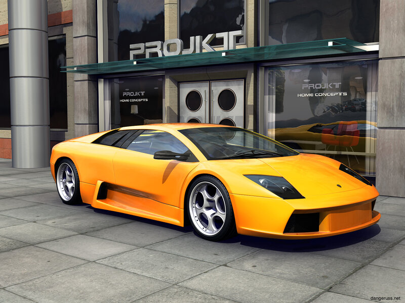 Orange Sports Car — Yellow