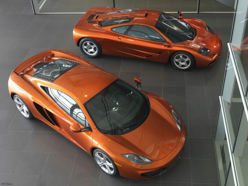 Orange Sports Cars — Modern, Photograph, Floor