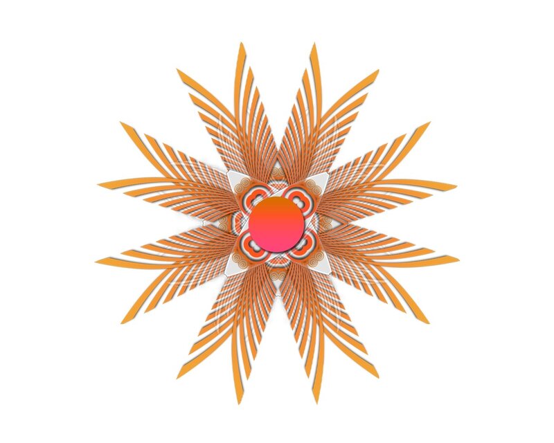 orange starburst design