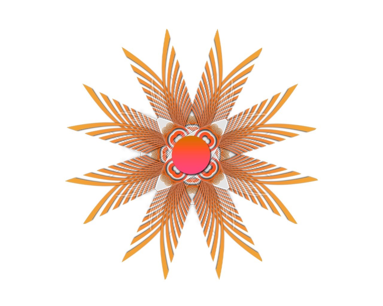 orange starburst design