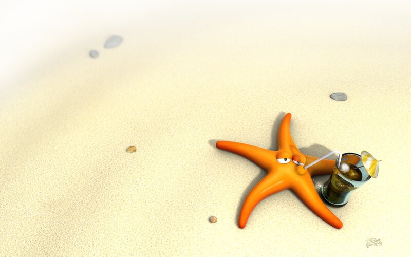 Orange Starfish on Sand — Relaxed