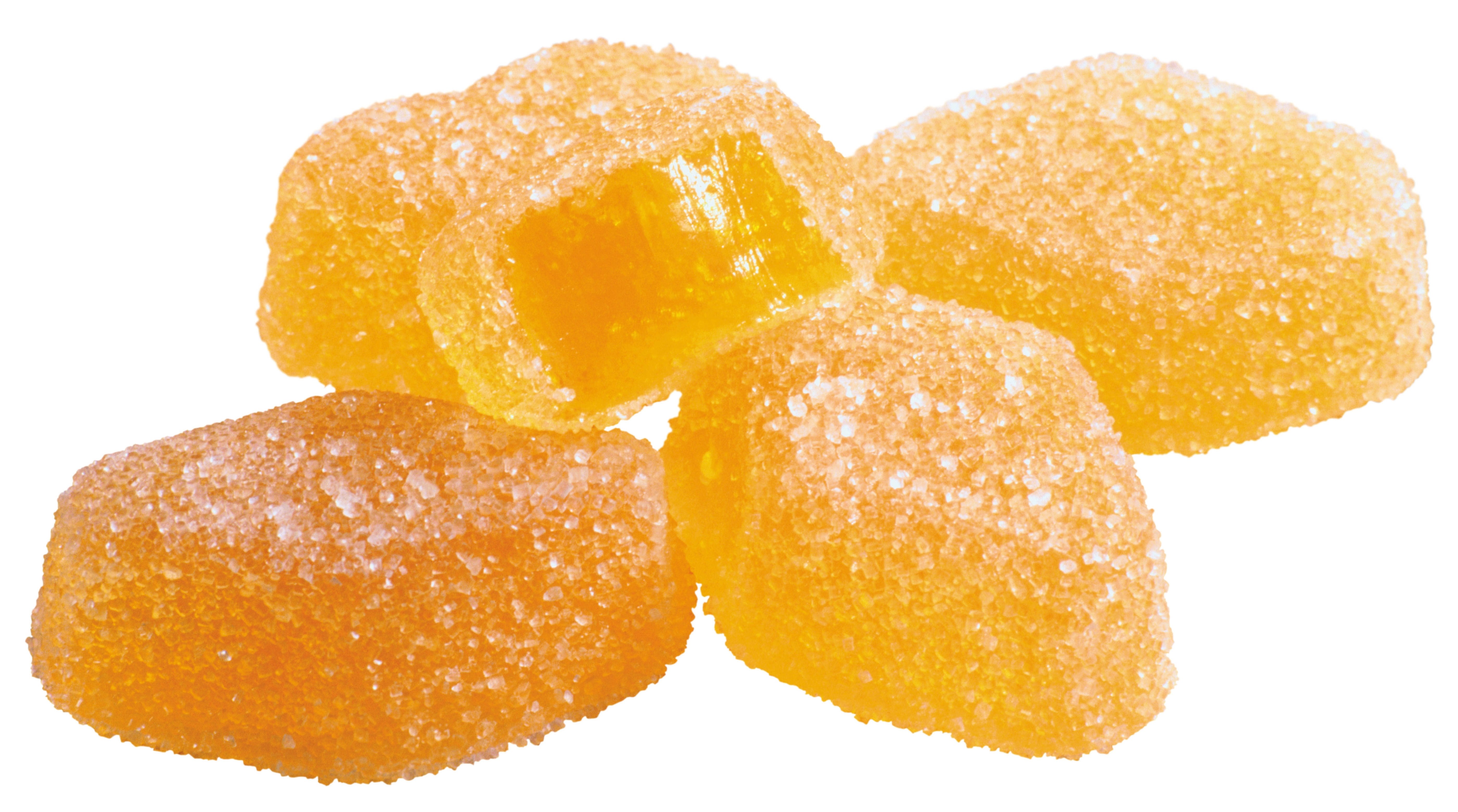 orange sugar-coated candies