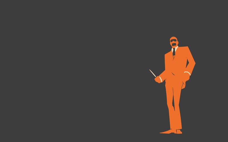 orange-suited conductor illustration